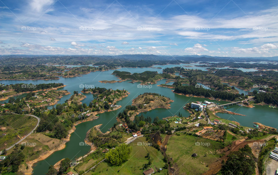 Guatape from El Penon rock, Colombia 