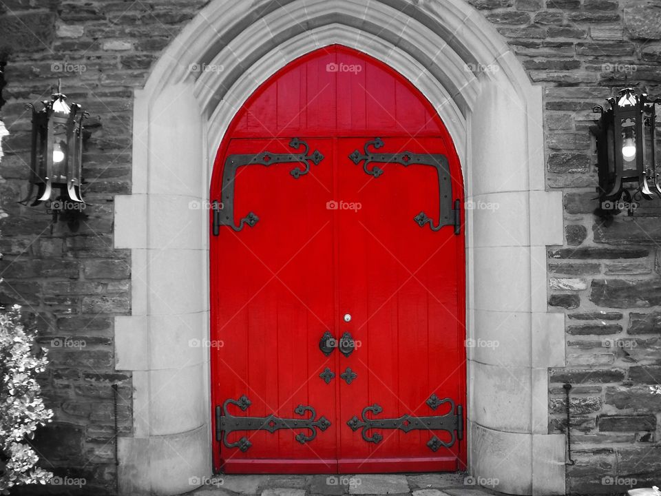 I see a red door.