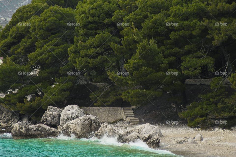 View of beach, Dubrovnik, Croatia