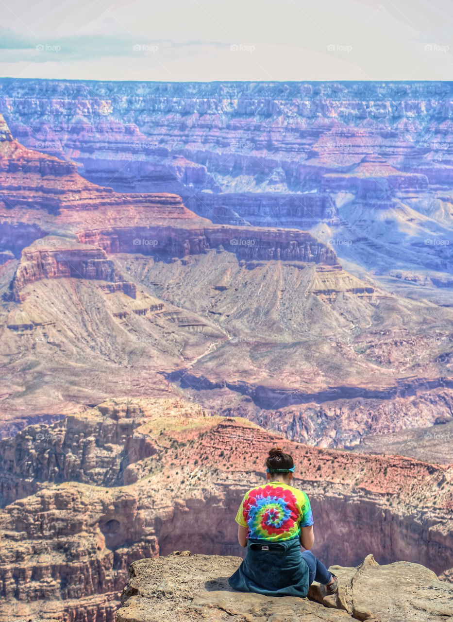 Tourist at the Grand Canyon
