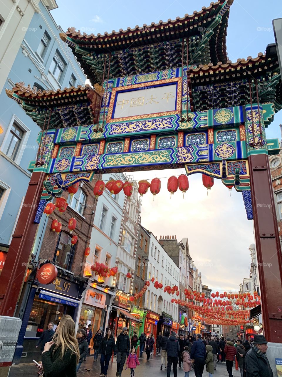 Chinatown Gate in SoHo London, Red, Chinese New Year