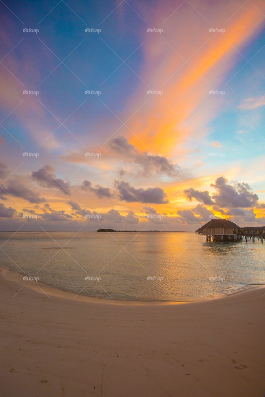 Sunset views in Maldives 
