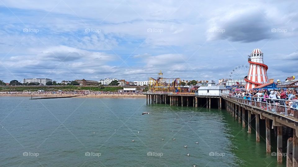 Clacton Air Show, crowd watching, beautiful landscape, UK