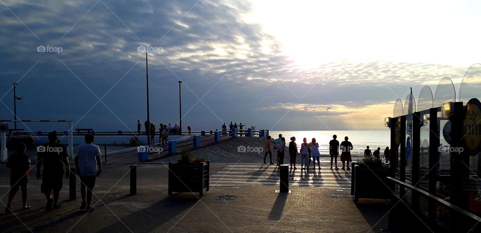 couché de soleil à la plage de Berck
