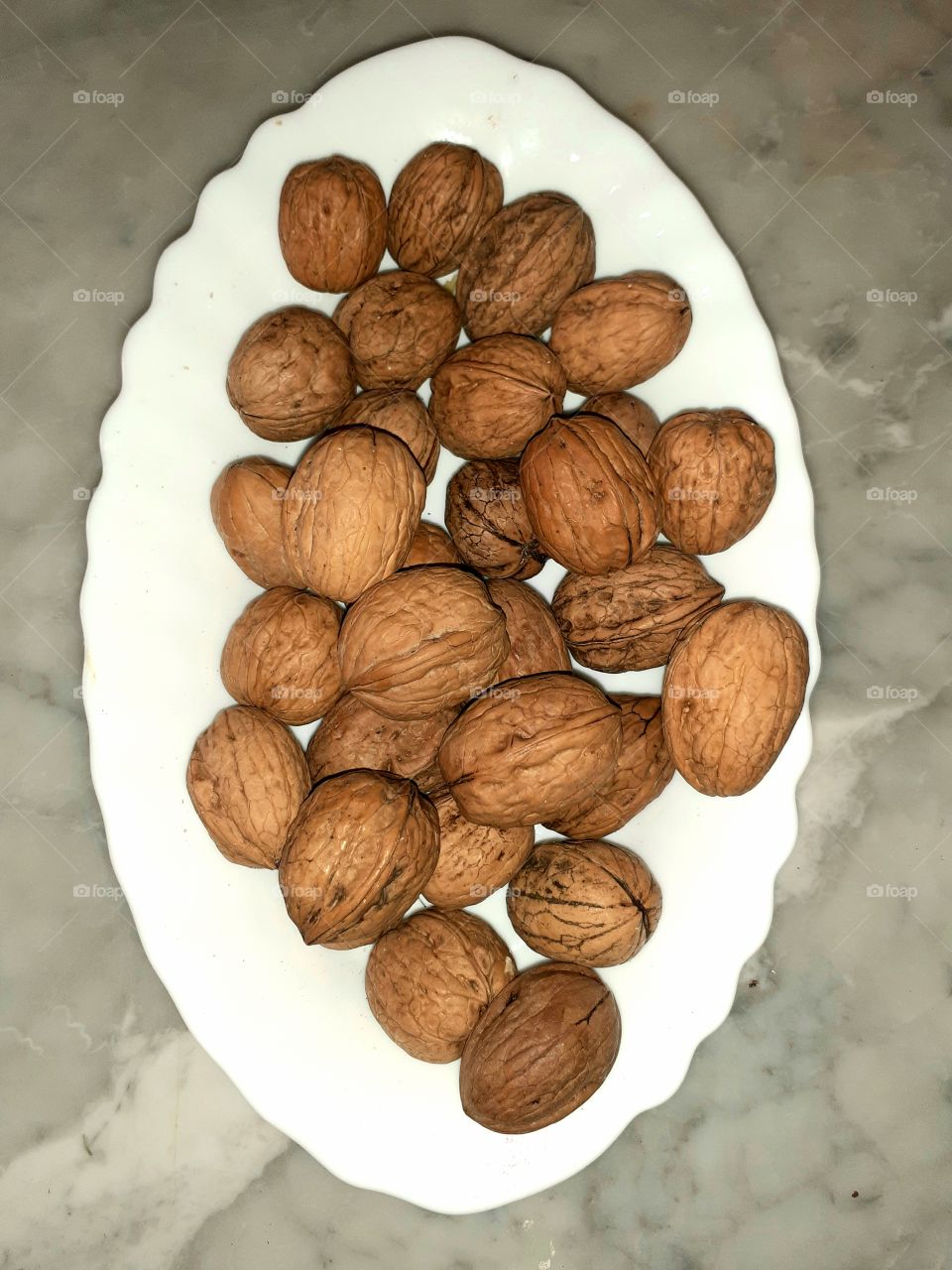 Walnuts in a plate