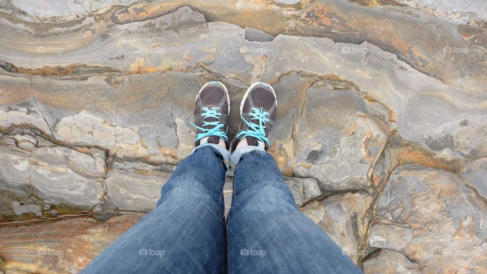 Observing rock stratification on the coastal rocks of Carmel, California