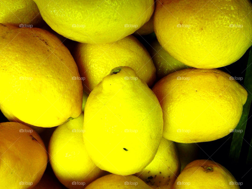 yellow fruit bright lemons by vickikl3