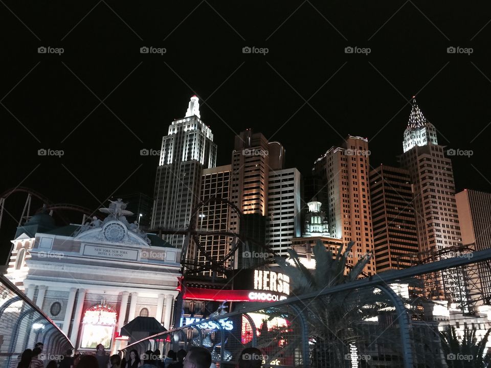 Buildings. On our night visit to the strip in Las Vegas