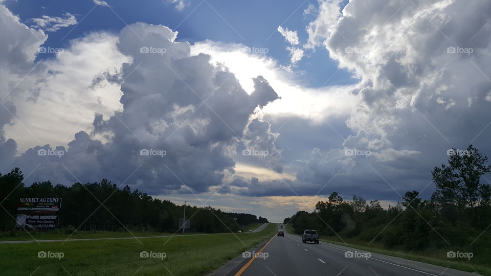 clouds on a drive