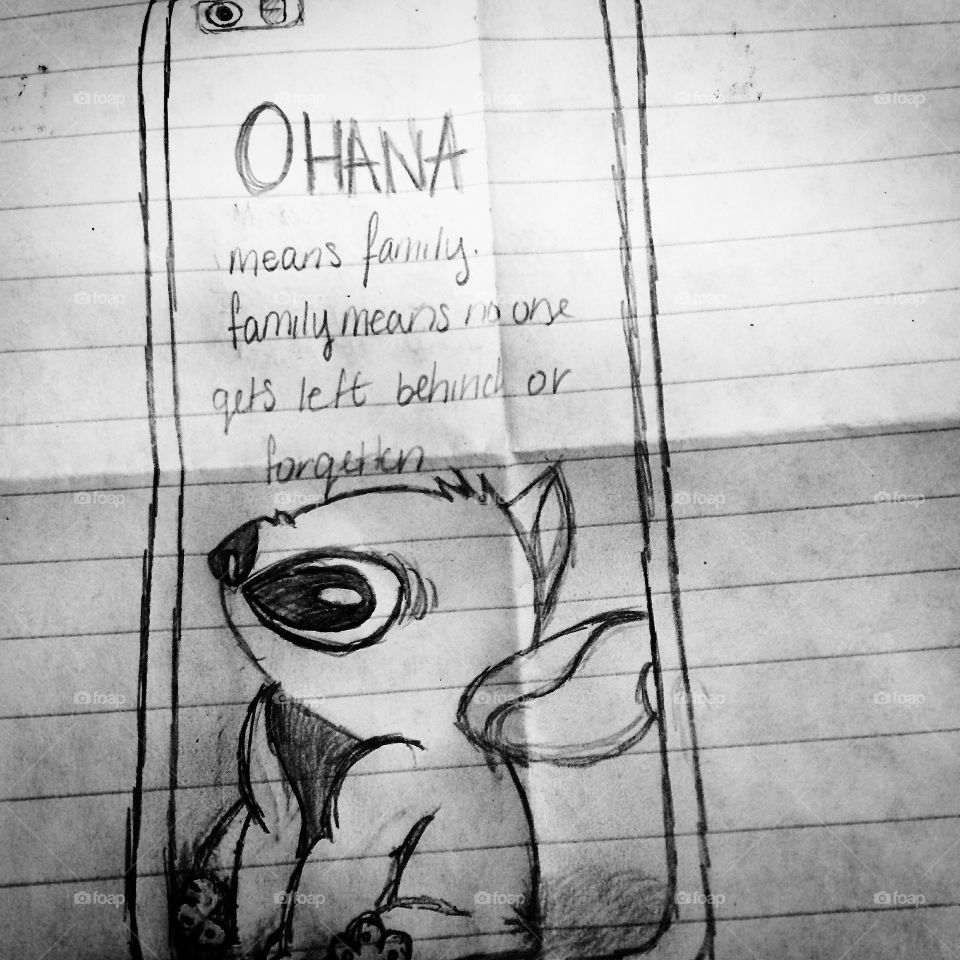 A sketch I did in class of Stitch