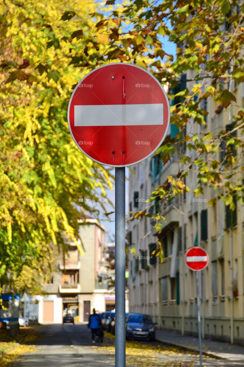 street sign, signs, no entry