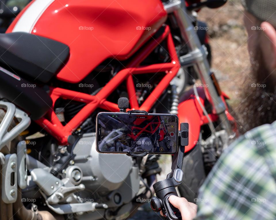 Gimbal helping to capture Motorcycle 