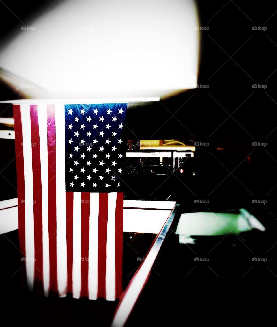 America . A flag 