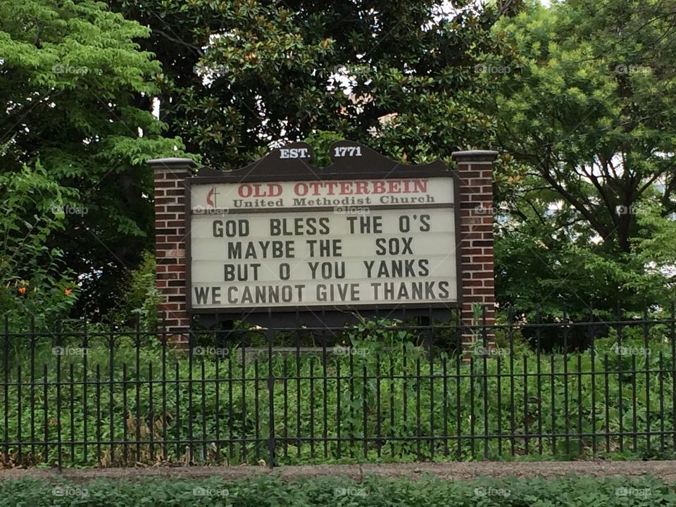 Church sign in Baltimore 