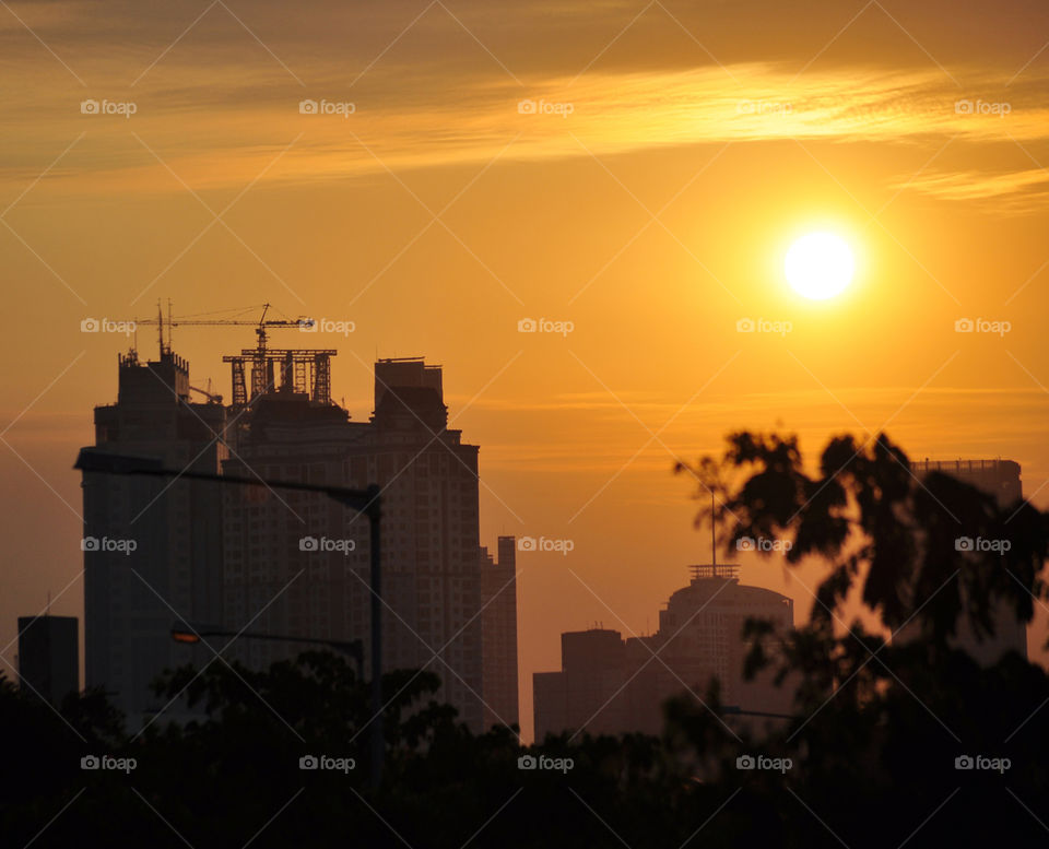 Sunset in the Jakarta
