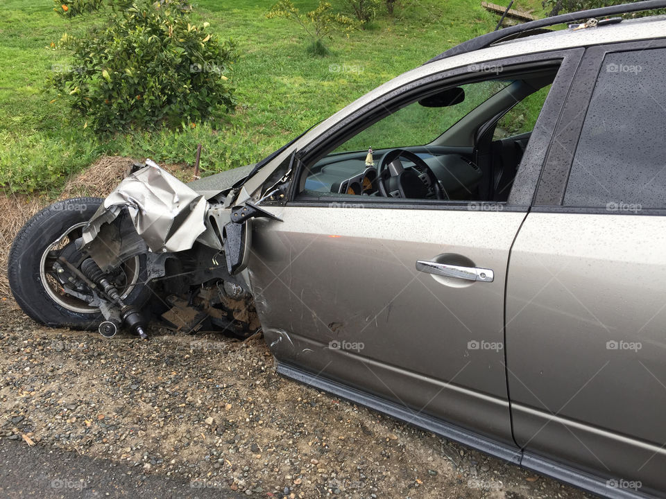 Car accident side view SUV