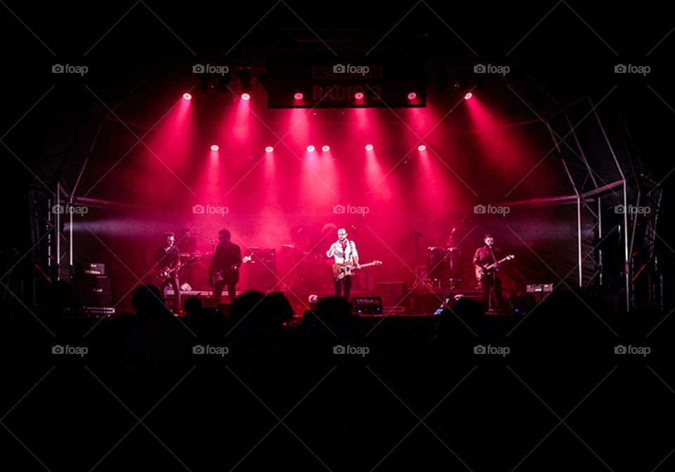 band on stage. band on a music fest stage