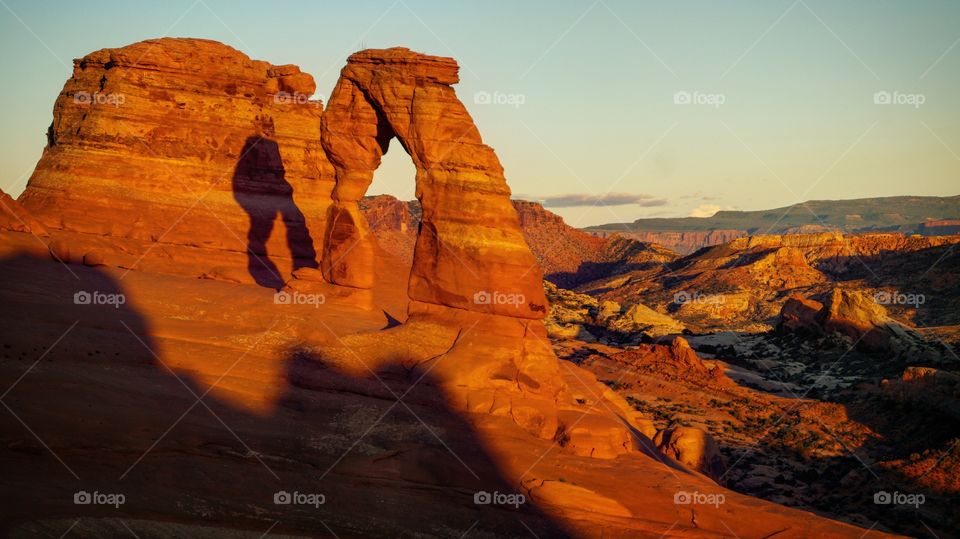Viw of delicate arch during sunset