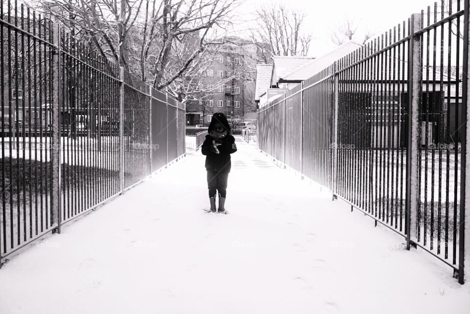 Snowy day in London 