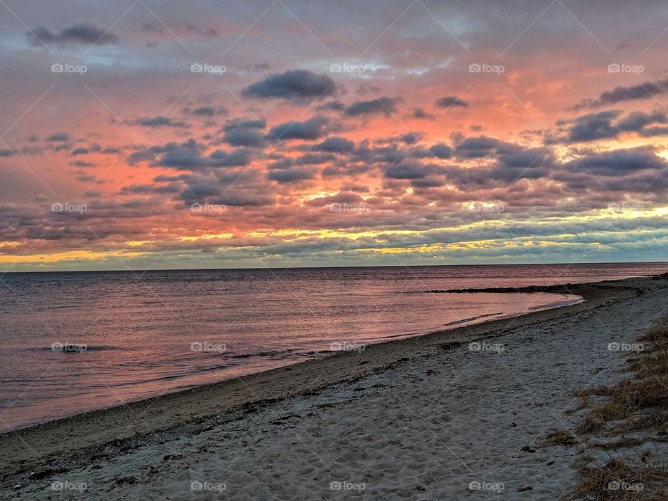 cape cod winter sunset