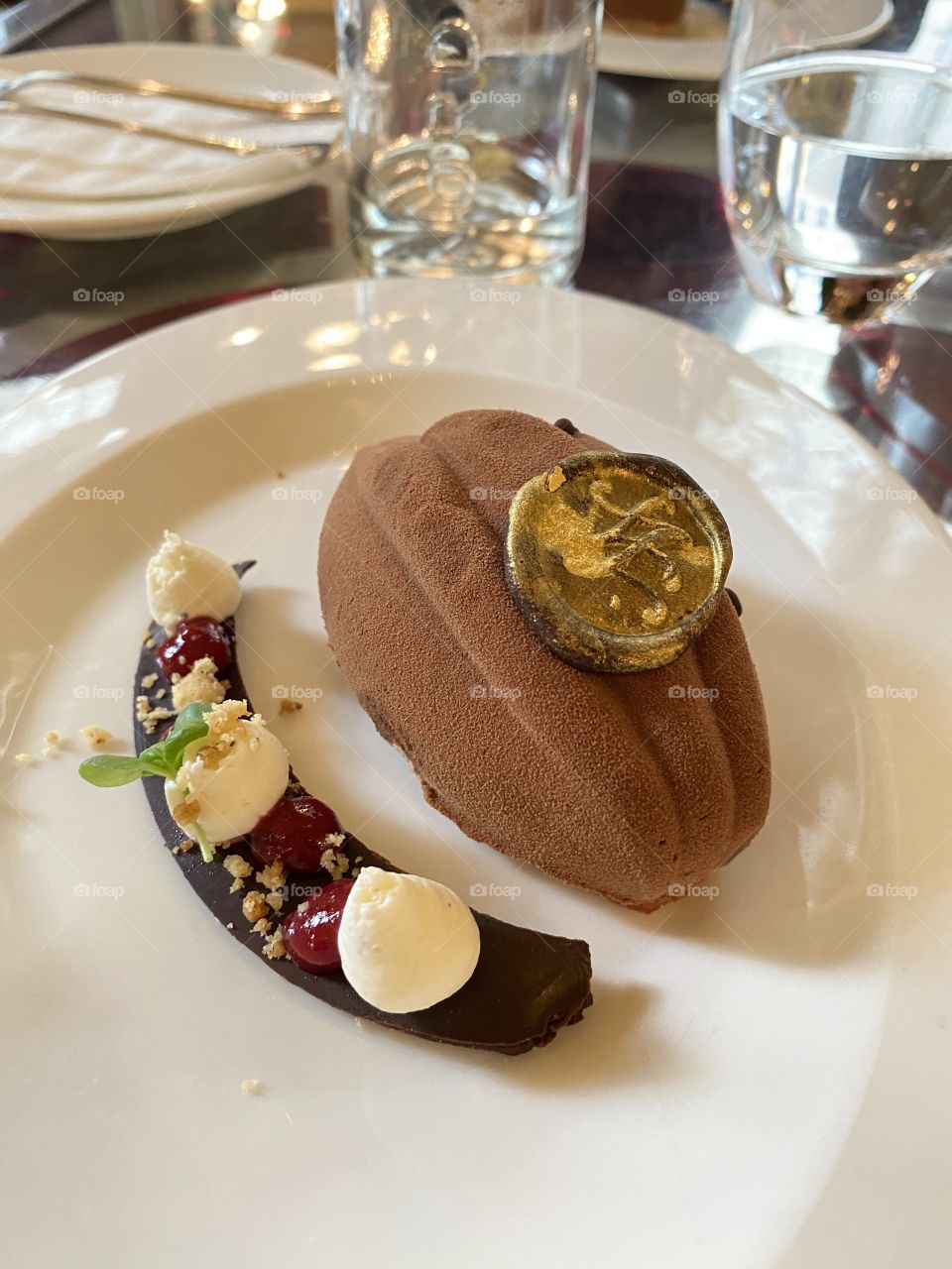 Pleasant Sunday breakfast with New York Cafe chocolate cake from New York Cafe in Budapest