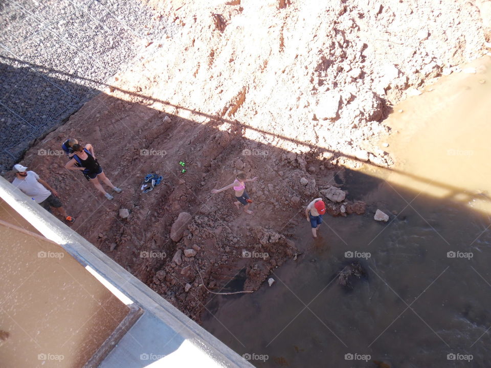 Water break under the new bridge