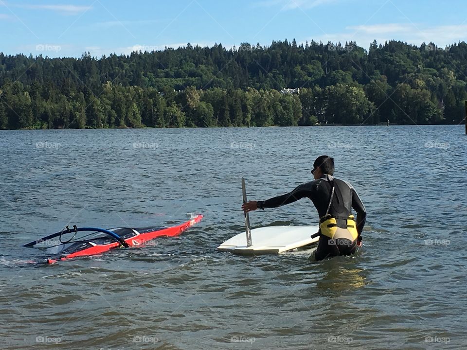 Windsurfer in water