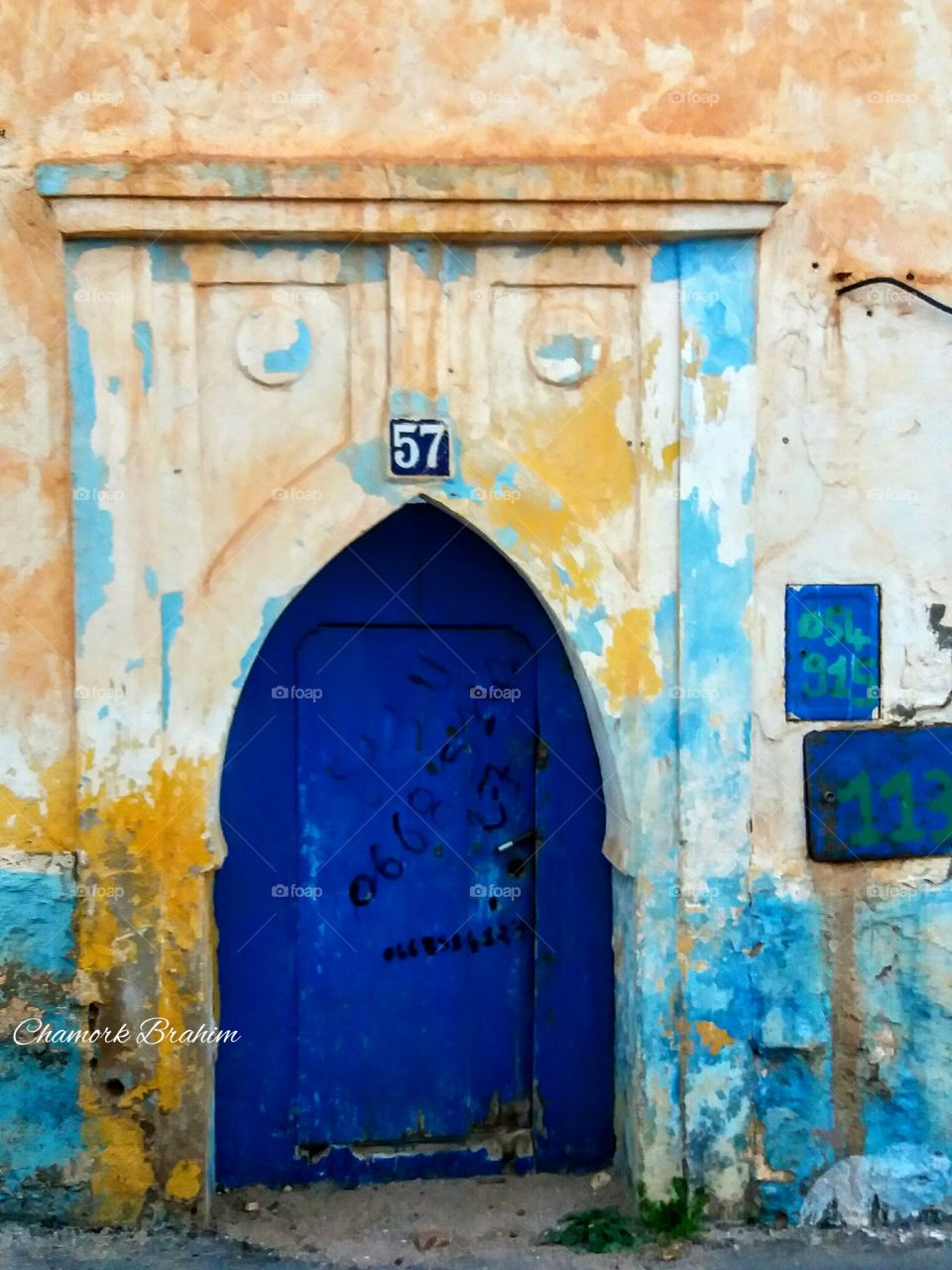A door of a house in Ifni town in Morocco