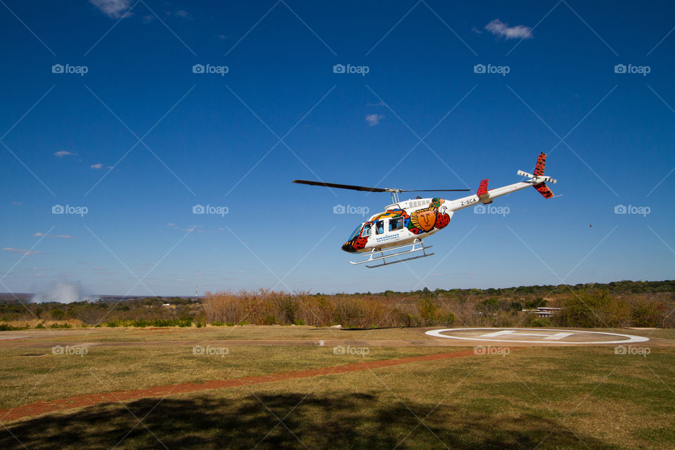 flying - helicopter coming in to land