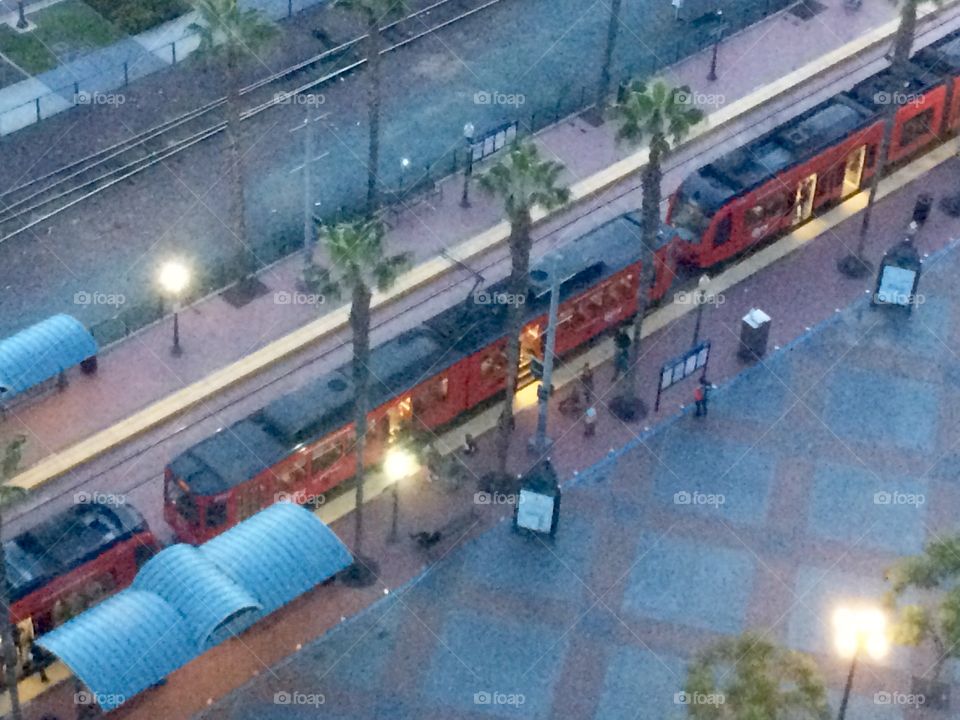 San Diego train by the convention center