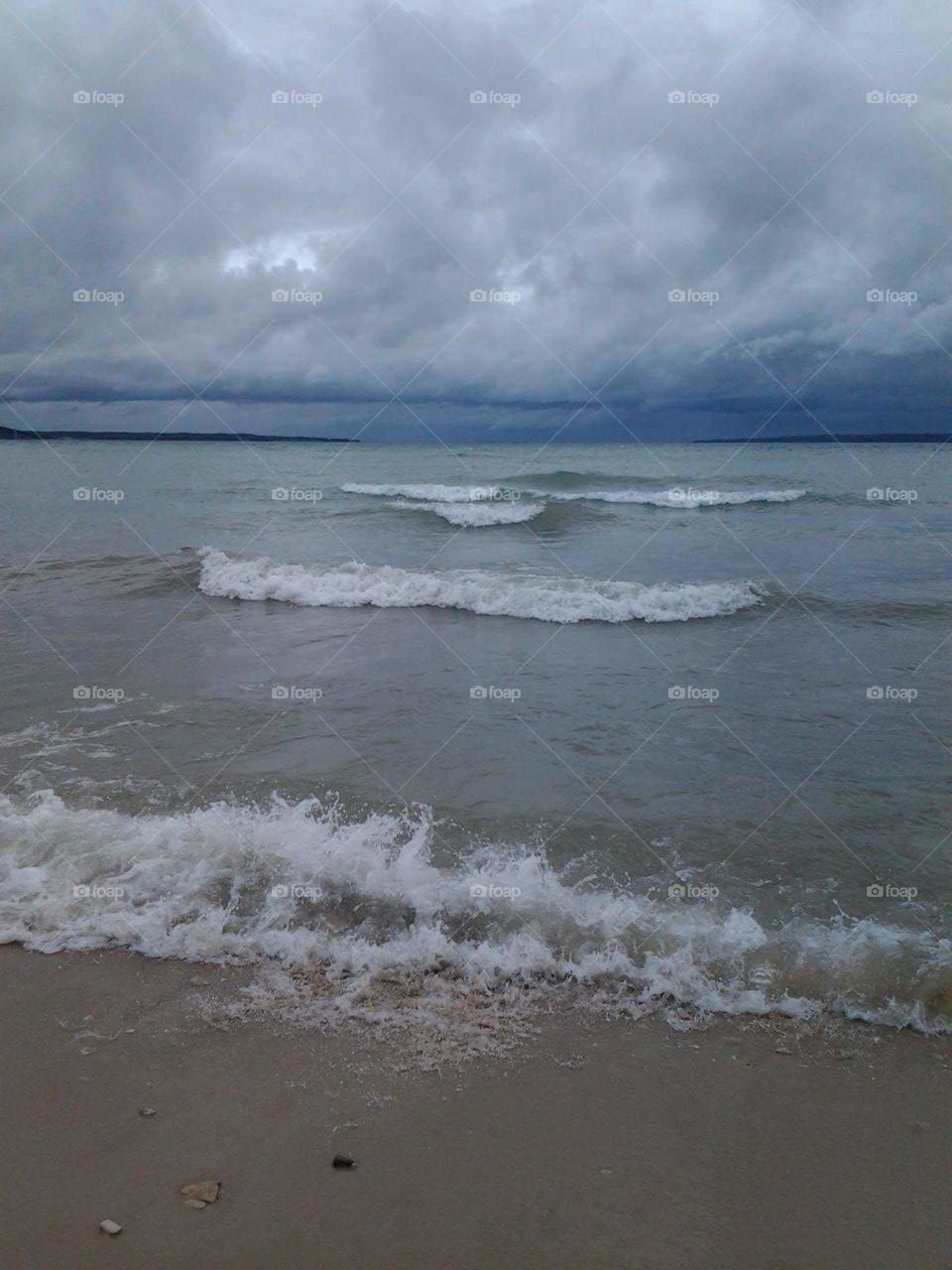 waves. storm coming in