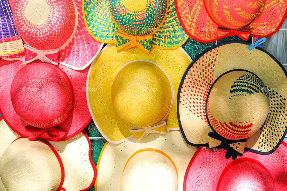 Handmade hats by the Yucatan Mayan descendants