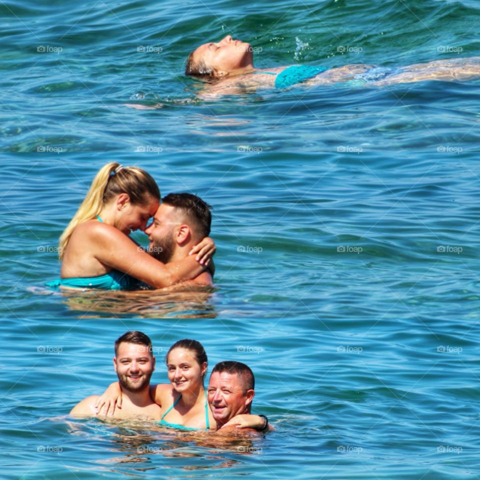 Family in the Aegean sea.