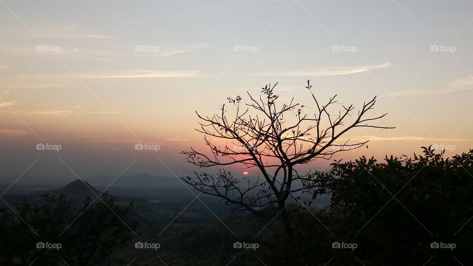 beautyfull sunset on hills top capture in aurangabad maharashtra India
