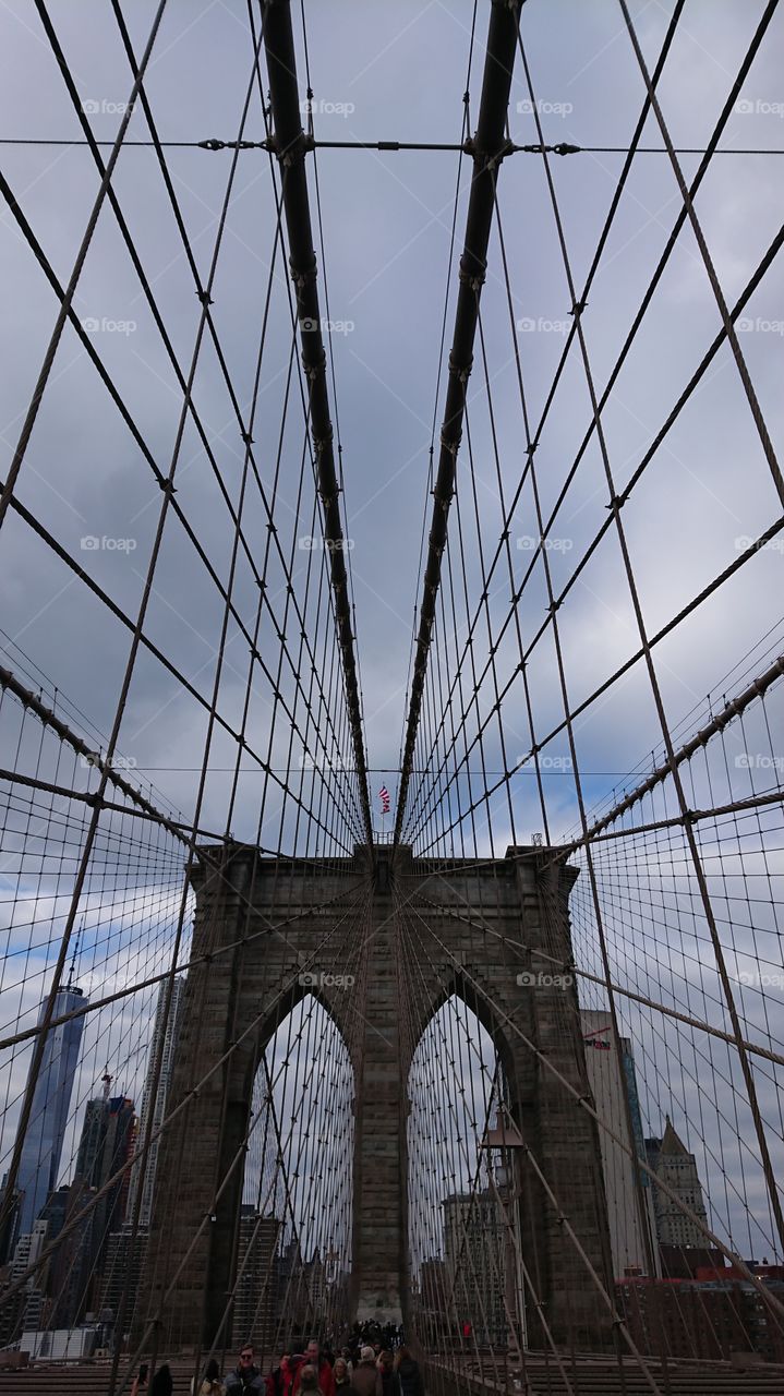 Brooklyn Bridge cables new york usa