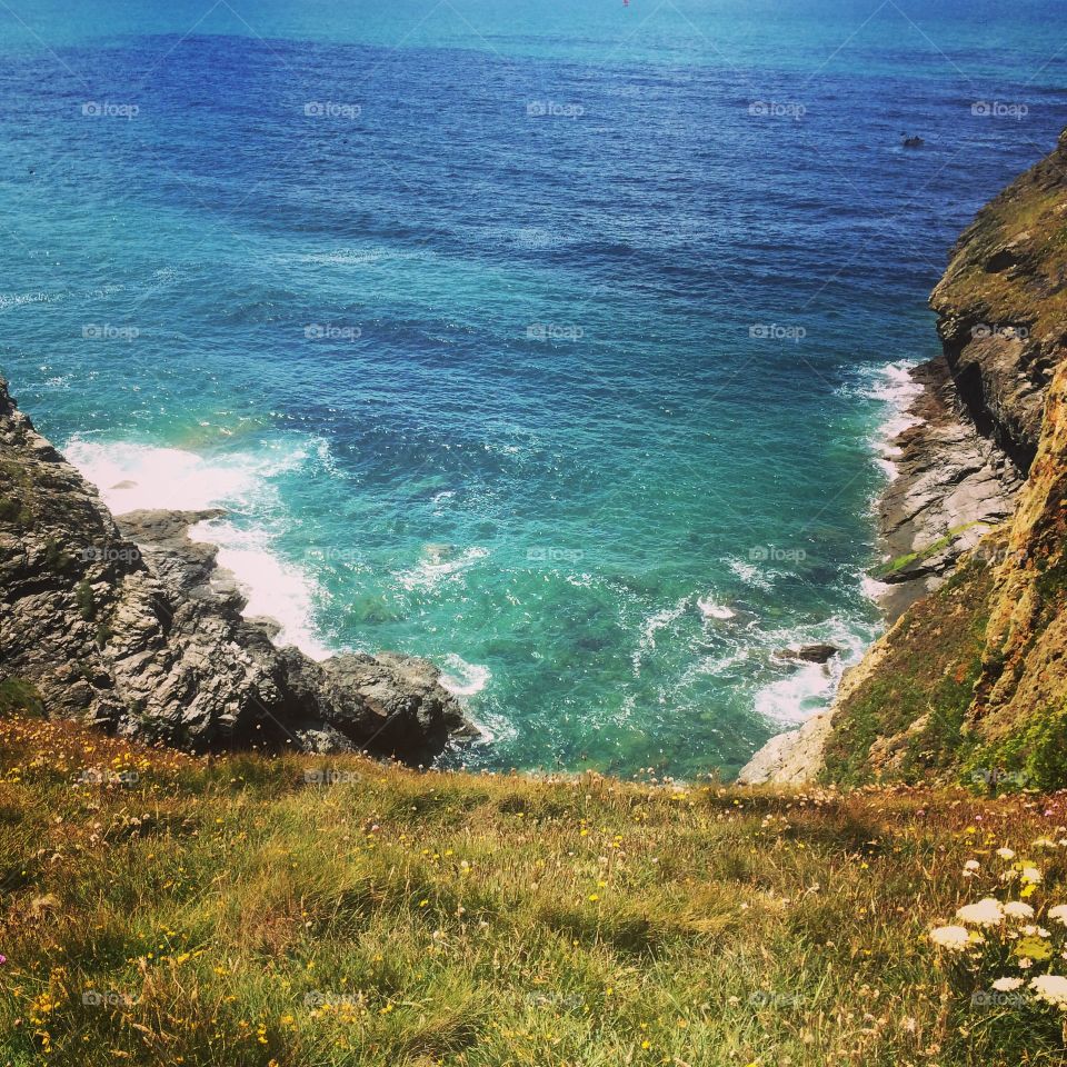 View of coastline of sea