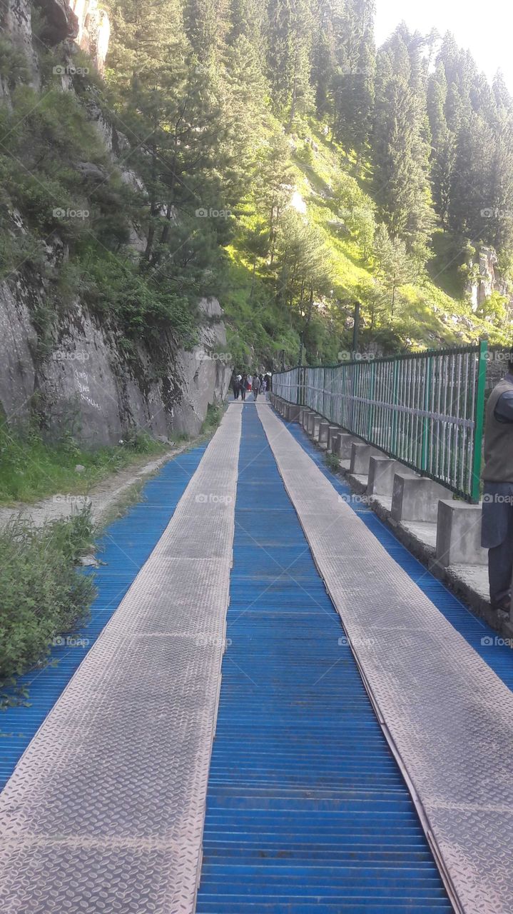 Beatiful path towards Waterfall at Aharbhul Shopian Kashmir.
Beneath a crystal clear water canal flows for Drinking purpose of Habitation of surrounding area.