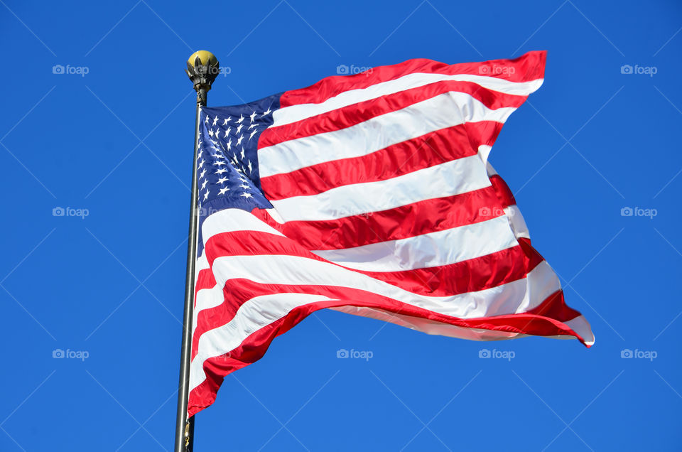 American Flag flapping in the wind