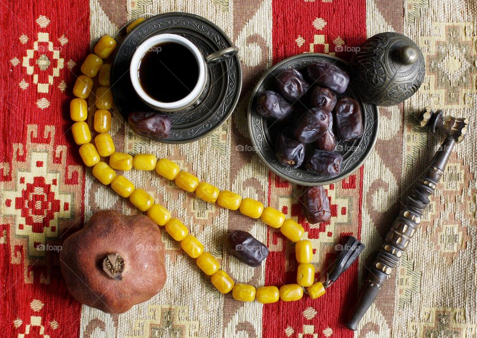 Ramadan still life from above