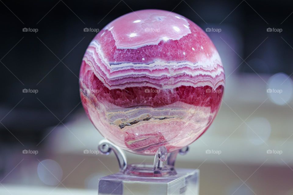 A semi-precious stone ball