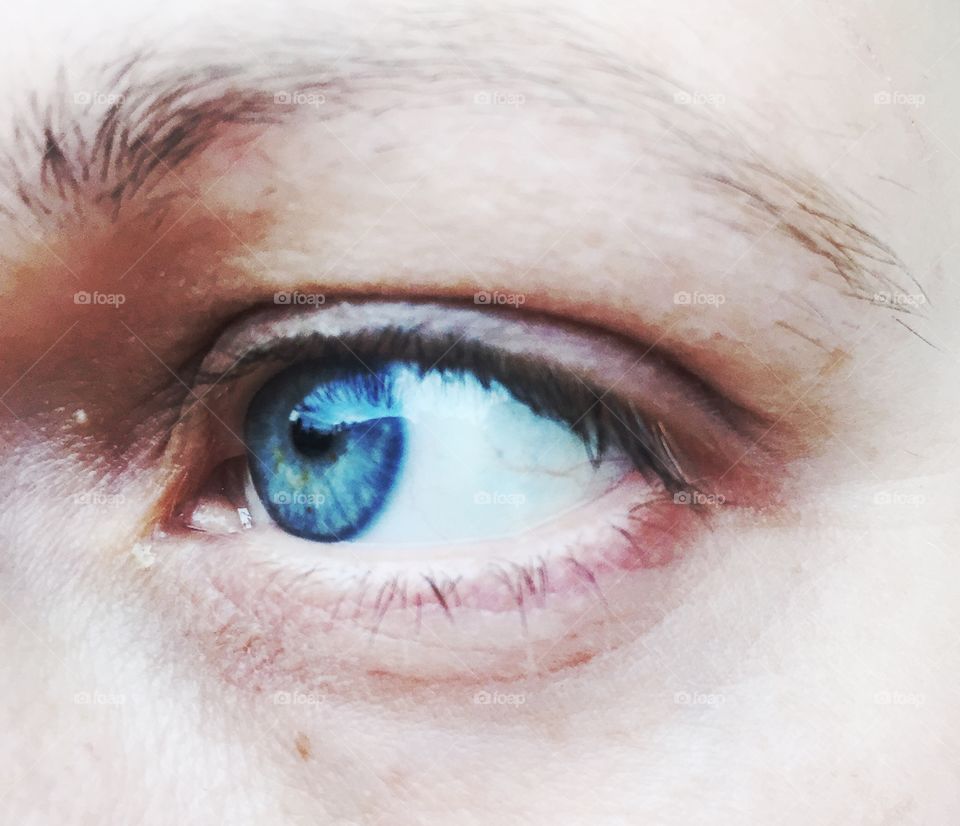 Close-up of blue eyes