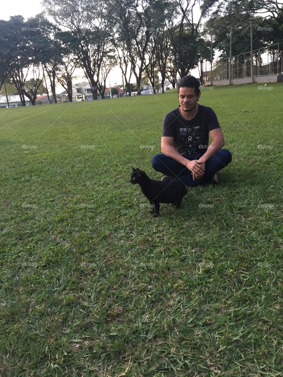 No parque com o gato 