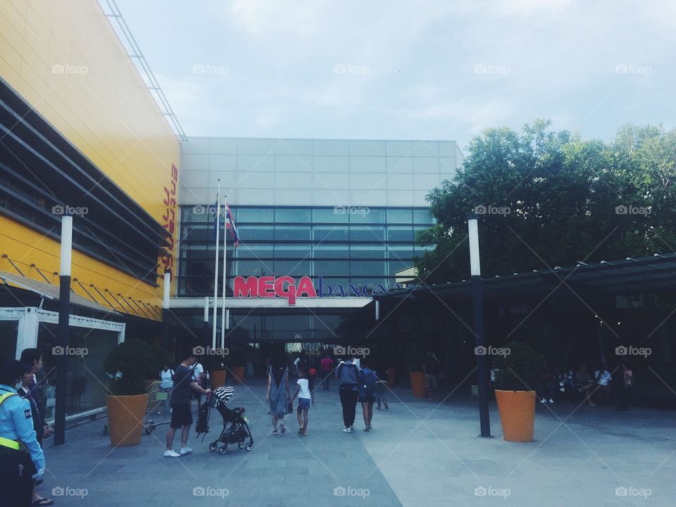 The busy shopping center in Bangkok city