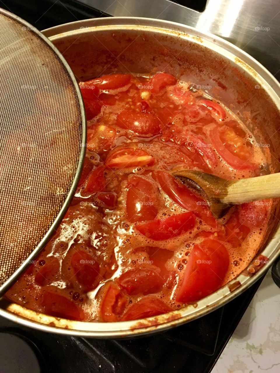 Stewing the Tomatoes 