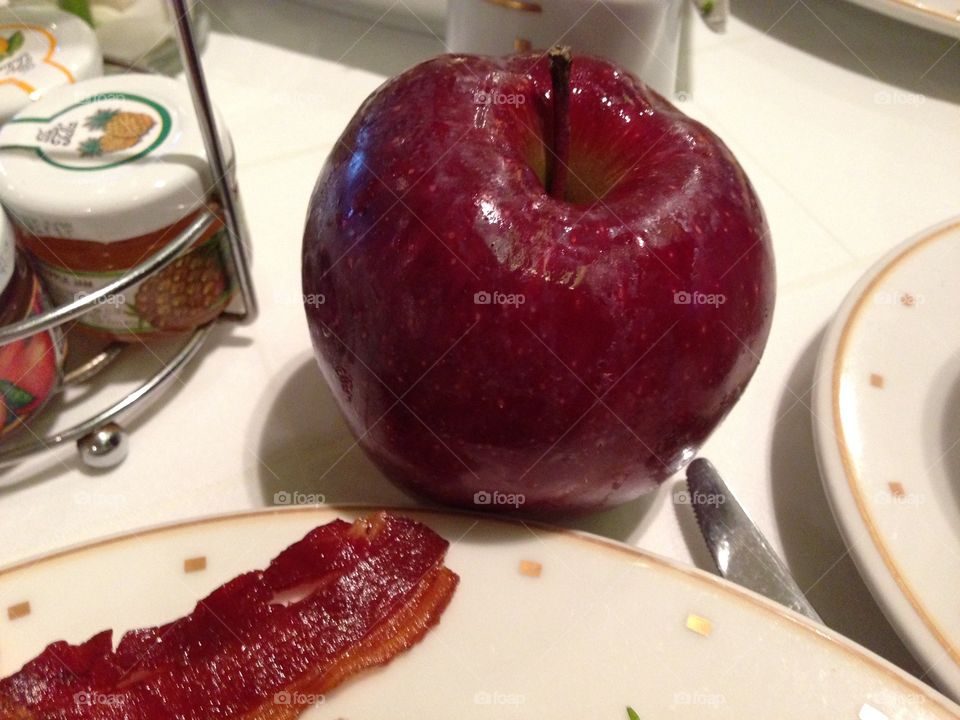 An apple a day with bacon, that will keep the doctor away.