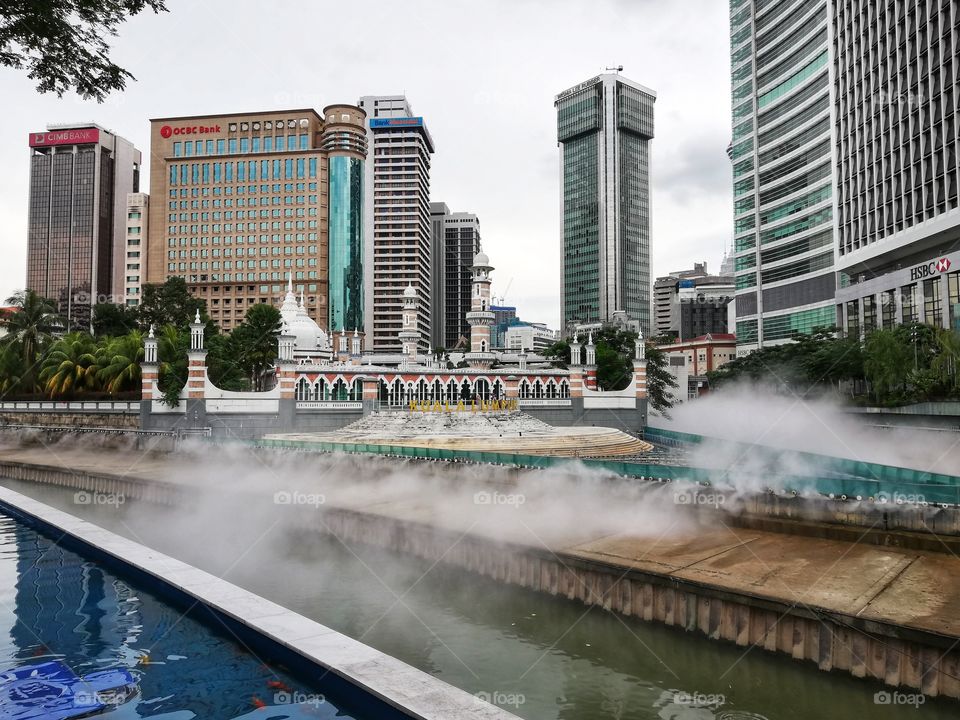 Confluence of the Klang and Gombak rivers in Kuala Lumpur in Malaysia