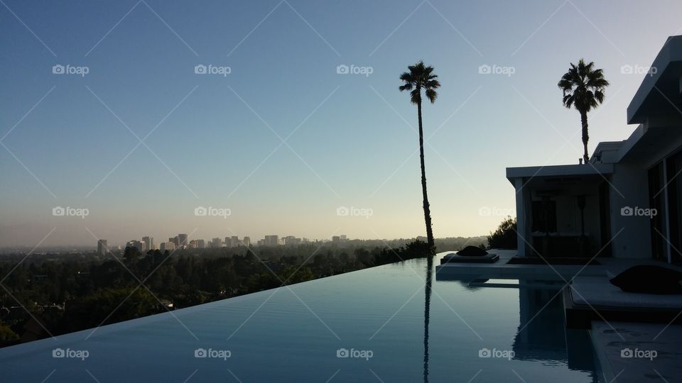Infinity pool overlooking Los Angeles