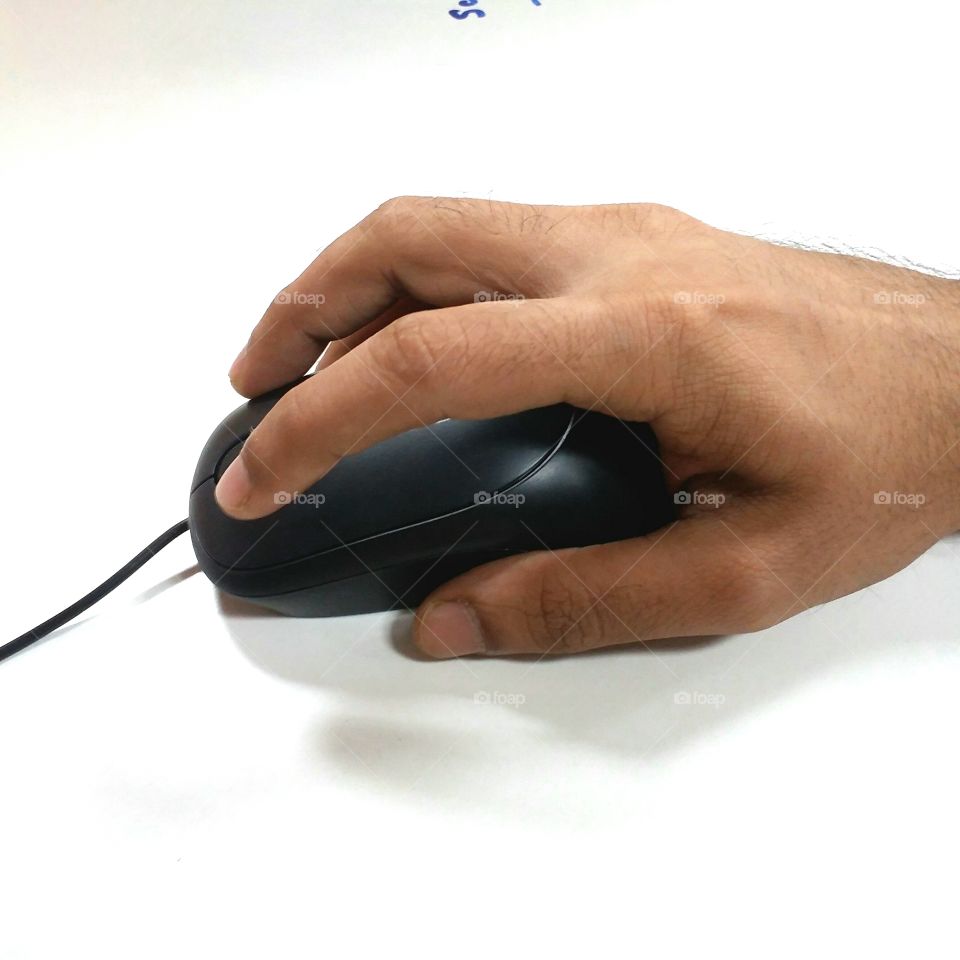 Pressing left click of computer mouse