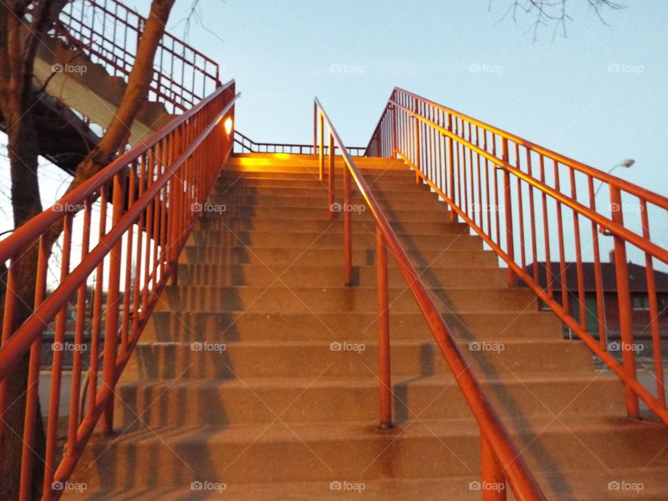 Walk way bridge steps