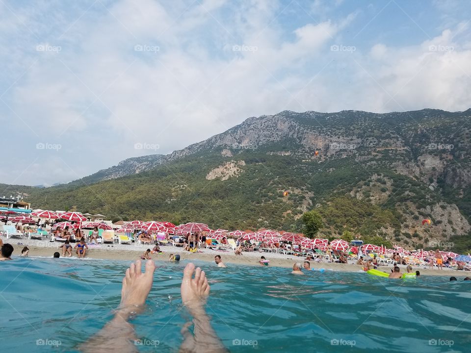 enjoying the sea in Oludeniz turkey